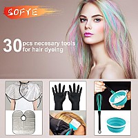 Sofye Hair Dye Kit 30 Pcs Hair Coloring Kit Hair Dye Brush And Bowl Set With Tinting Bowl Ear Cover Gloves Diy Salon Hair Pa