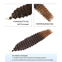 Batisi Curly Braiding Hair Ombre Brown Curly Crochet Hair For Black Women 1 Pack Ocean Wave Crochet Hair 30 Inch 1Bt30 Deep Wav