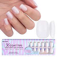 Btartboxnails Xs Short Square Gel Nail Tips Pre Colored Milky White Soft Gel Nail Tips Milky White Press On Nails Natural Xc