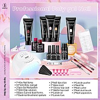 Jewhiteny 14 Colors Poly Gel Nail Kit 27 Colors Gel Nail Polish Kit With U V Light All In One Nail Art Starter Kit Suitable For