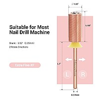 Melodysusie Crystal Top Nail Drill Bits 332 Large Barrel Carbide Bits Suitable For Manicure Pedicure Cuticle Gel Polishing