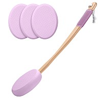 Amazerbath Lotion Applicator For Back Feet 4 Replaceable Pads With 1 Long Handled Back Sunscreen Applicator For Elderly Wome