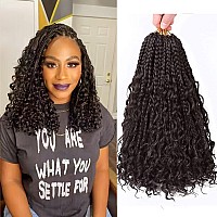 Lmzim 12 Inch Boho Box Braids Crochet Hair Bohomian Crochet Box Braids Curly Ends 8 Pack 3X Crochet Braids Synthetic Braiding Ha