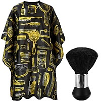 Borogo Professional Hair Cutting Cape With Neck Duster Brush Salon Barber Cape Hairdressing Accessories Yellow Stripe