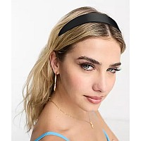 Velscrun Headbands For Women Girls 16 Inch Black Satin Wide Headband Head Bands For Womens Hair Solid Simple Fashion Hair Bands