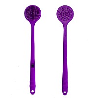 Eot Wellness Bendable Long Handled Silicone Body Brush Hair Scrubber Bath Shower Back Brush Shampoo Hair Scalp Massager