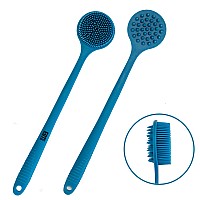 Eot Wellness Bendable Long Handled Silicone Body Brush Hair Scrubber Bath Shower Back Brush Shampoo Hair Scalp Massager