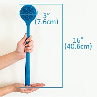 Eot Wellness Bendable Long Handled Silicone Body Brush Hair Scrubber Bath Shower Back Brush Shampoo Hair Scalp Massager