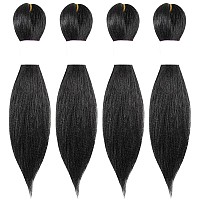 Osuntress Braiding Hair Pre Stretched 10 Inch 4 Packs Short Hair Extensions For Braids Synthetic Braiding Hair Prestretched 1B