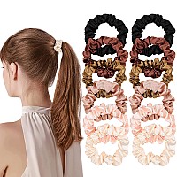 Satin Silk Hair Ties Small Mini Scrunchy For Women Cute Ponytail Holders Mini Bulk Scrunchies Elastic Hair Bands For Thick Curly