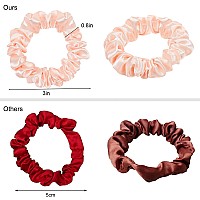 Satin Silk Hair Ties Small Mini Scrunchy For Women Cute Ponytail Holders Mini Bulk Scrunchies Elastic Hair Bands For Thick Curly