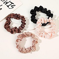 Satin Silk Hair Ties Small Mini Scrunchy For Women Cute Ponytail Holders Mini Bulk Scrunchies Elastic Hair Bands For Thick Curly