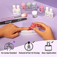 Rosalind 13Pcs Dip Nails Powder Starter Kit 6 Colors Dip Powder Nail Kit Blue Green Pink Red Color Changing Nail Dip Powder Col