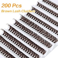 Brown Lash Clusters D Curl Cluster Lashes 200Pcs Diy Lash Extensions 816Mm Individual Lashes Wispy Brown Eyelash Clusters By Ru