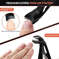 Bezox Ergonomic Angled Head Senior Toenail Clipper For Thick And Ingrown Nails Large Finger Nail Clippers Adult With Metal Nai