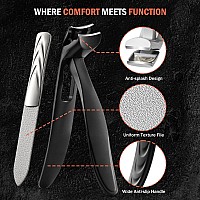 Bezox Ergonomic Angled Head Senior Toenail Clipper For Thick And Ingrown Nails Large Finger Nail Clippers Adult With Metal Nai