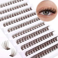 Brown Lash Clusters Diy Eyelash Extensions 816Mm Natural Cluster Lashes Wispy Individual Lash Extensions 140Pcs C Curl False Ey