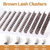 Brown Lash Clusters Diy Eyelash Extensions 816Mm Natural Cluster Lashes Wispy Individual Lash Extensions 140Pcs C Curl False Ey