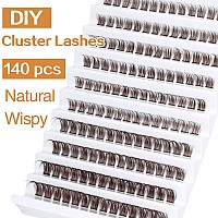 Brown Lash Clusters Diy Eyelash Extensions 816Mm Natural Cluster Lashes Wispy Individual Lash Extensions 140Pcs C Curl False Ey