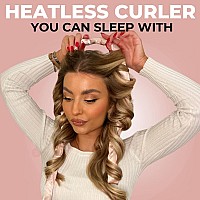 Lily England Heatless Hair Curler 6Piece No Heat Curls Overnight Set Includes A Detangler Brush Scrunchies Claw Clip Comb