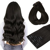 Clip In Hair Extensions Real Human Hair Doores Dark Brown 18 Inch 120G 34Pcs Hair Extensions Clip Ins Extensions Human Hair Na