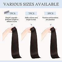 Clip In Hair Extensions Real Human Hair Doores Dark Brown 18 Inch 120G 34Pcs Hair Extensions Clip Ins Extensions Human Hair Na