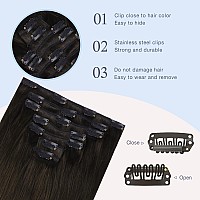 Clip In Hair Extensions Real Human Hair Doores Dark Brown 18 Inch 120G 34Pcs Hair Extensions Clip Ins Extensions Human Hair Na