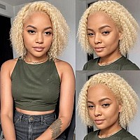 Legendhair 613 13X4 Lace Front Wig Human Hair Blonde Bob Wig Human Hair Short Curly Bob Wigs For Black Woman Human Hair 613 Fron