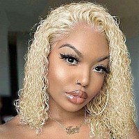 Legendhair Blonde Bob Wig Human Hair 613 13X4 Lace Front Wig Human Hair Short Curly Bob Wigs For Black Woman Human Hair 613 Fron