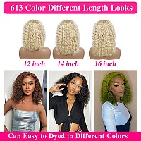 Legendhair Blonde Bob Wig Human Hair 613 13X4 Lace Front Wig Human Hair Short Curly Bob Wigs For Black Woman Human Hair 613 Fron