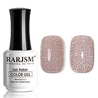 Rarjsm Reflective Rainbow Glitter Gel Nail Polish Nude Gray Brown Sheer Jelly Gel Polish Flash Diamond Sparkle Silver Shimmer Pi