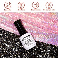 Rarjsm Reflective Glitter Gel Nail Polish Nude Tea Rose Pink Sheer Jelly Gel Polish Flash Diamond Sparkle Rainbow Silver Shimmer