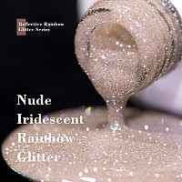 Rarjsm Reflective Glitter Gel Nail Polish Nude Light Brown Pink Sheer Jelly Gel Polish Flash Diamond Sparkle Rainbow Silver Shim