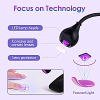 Aoraem Led Nail Lamp 3W Led Nail Light For Gel Nails Flash Cure Gel Nail Polish With 3 Timers Gel X Nail Lamp Professional Porta