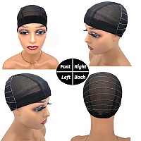 Atimiaza Wig Cap With Guideline Map For Wig Making Stretchable Mesh Dome Caps With 1 Elastic Band And 4 Wig Combs For Beginners