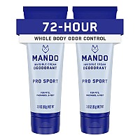 Mando Whole Body Deodorant For Men Invisible Cream 72 Hour Odor Control Aluminum Free Baking Soda Free Skin Safe 3 Oun