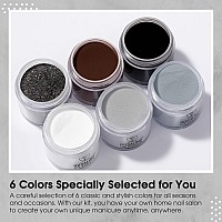 13 Pcs Dip Powder Nail Kit Rosalind 6 Colors Dipping Powder With Base Top Coat Activator Brush Restorer For French Nail Art M