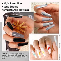 13 Pcs Dip Powder Nail Kit Rosalind 6 Colors Dipping Powder With Base Top Coat Activator Brush Restorer For French Nail Art M