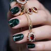 Fall Press On Nails Short Showmore Emerald Green Fake Nails Medium Square Dark Green Glue On Nails False Nails With Marble Desi