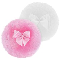 Sibba Large Fluffy Powder Puff 4 Inch Ultra Soft Washable Reusable Velour Face Body Powder Puff Loose Powder Puffs Wet Dry Make