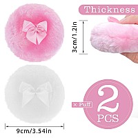 Sibba Large Fluffy Powder Puff 4 Inch Ultra Soft Washable Reusable Velour Face Body Powder Puff Loose Powder Puffs Wet Dry Make