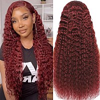 Aveiyce Reddish Brown Deep Wave Lace Front Wigs Human Hair Auburn Colored 13X4 Hd Transparent Lace Frontal Wig For Black Women 1