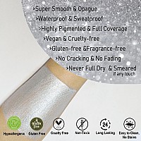 Ccbeauty Metallic Silver Face Paint Stick Cream Blendable Full Body Paint Stickssweatproof Hypoallergenic Waterproof Eye Black