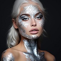 Ccbeauty Metallic Silver Face Paint Stick Cream Blendable Full Body Paint Stickssweatproof Hypoallergenic Waterproof Eye Black