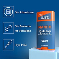 Mando Whole Body Deodorant Invisible Cream And Solid Formulas 72 Hour Odor Control Aluminum Baking Soda Free Skin Safe