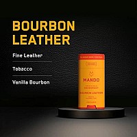 Mando Bourbon Leather Body Deodorant 72 Hour Odor Control Aluminum Free Baking Soda Free 30 Oz Tube And 26 Oz Solid Stic