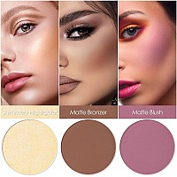 Focallure Blush And Highlighter Palette3 In 1 Contour Palettecrueltyfree Matte Bronzer Powdershimmer Illuminator Highlighter