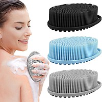 3 Pack Silicone Body Scrubber Exfoliating Body Scrubber Soft Silicone Loofah For Women Men Body Scrubber Fit For Sensitive An