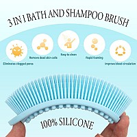 3 Pack Silicone Body Scrubber Exfoliating Body Scrubber Soft Silicone Loofah For Women Men Body Scrubber Fit For Sensitive An