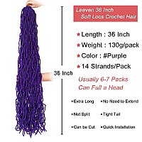 Leeven 36 Inch Purple Soft Locs 3 Packs Faux Locs Crochet Hair Pre Looped Natural Butterfly Locs Super Long Goddess Locs Crochet